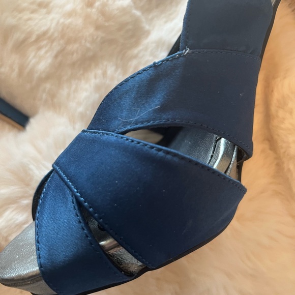 Pedro Miralles navy satin sling backs - Picture 10 of 16